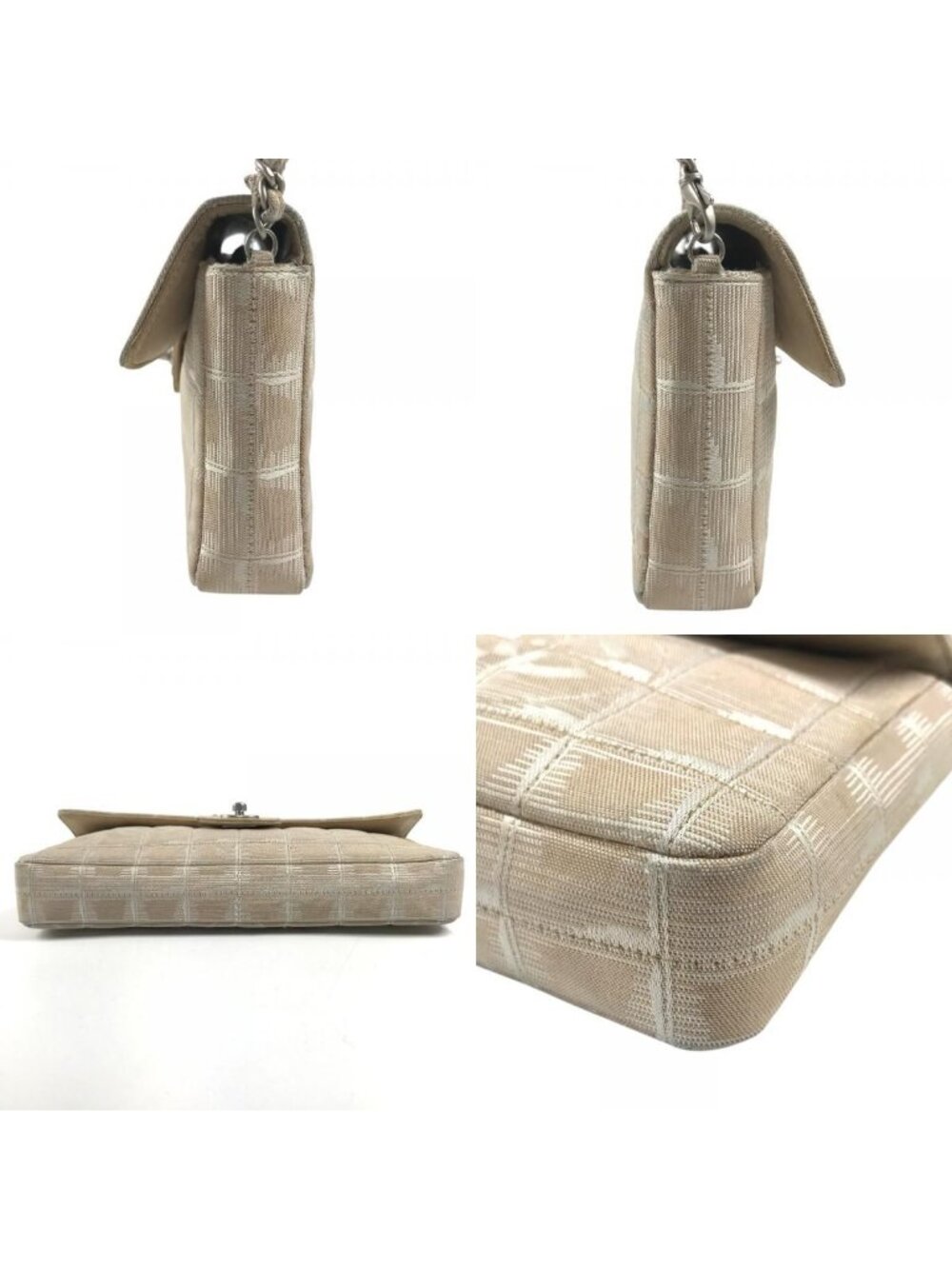 Chanel Shoulder Bag CC Logo Nylon Beige - Picture 8 of 9